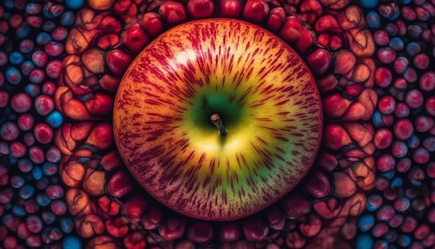 Alimenti gourmet sani e maturi di mele biologiche fresche generati dall'intelligenza artificiale