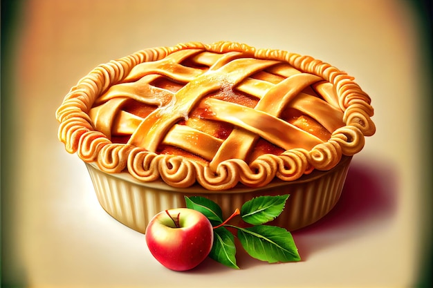 Alimento americano sano della torta di mele fatto in casa