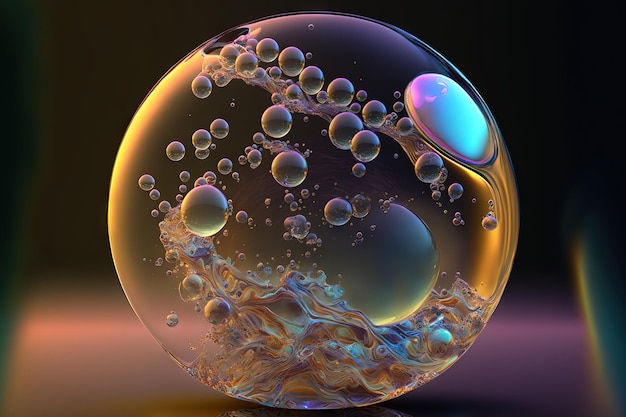All'interno della bolla liquida c'è una molecola