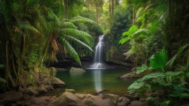 Alla scoperta di una cascata tropicale appartata