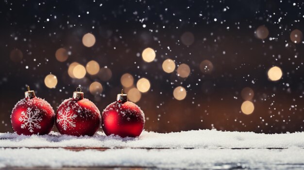 Allegro sfondo di buon Natale con palline rosse