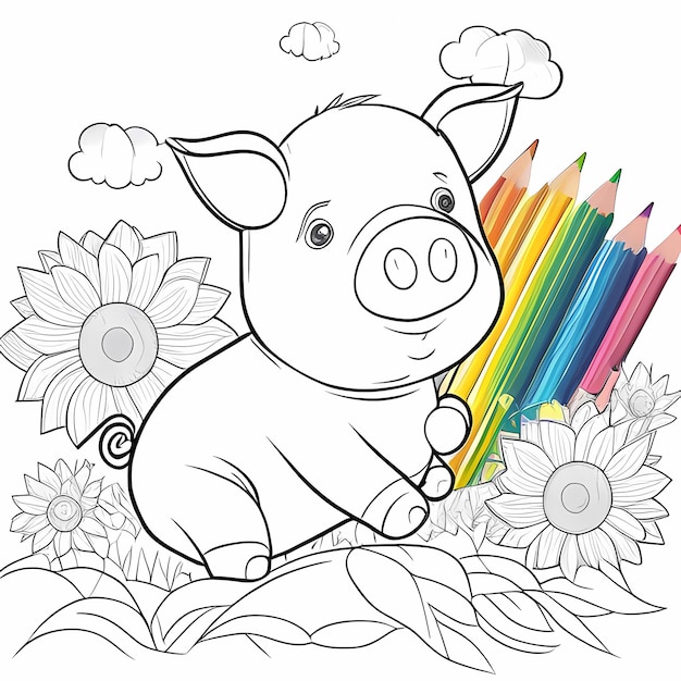 Allegro Swine Buddy Divertente libro da colorare per bambini