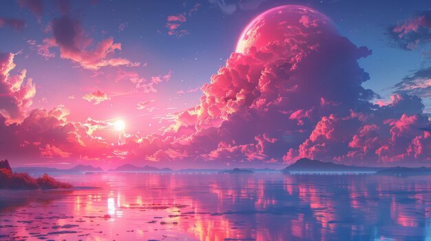 Allen Planet39's Cloudscape Digital Concept Illustration Cartoon Style Background Video Game39's Digital CG Artwork Concept Illustration (Illustrazione di concetto digitale in stile cartone animato)