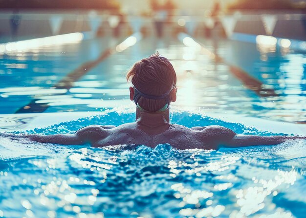 Allenamento per nuotatori in piscina all'aperto a SunrisexA