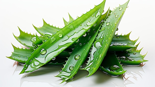 aloe vera fresca su sfondo bianco