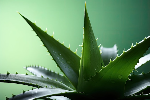 Aloe Vera sullo sfondo verde