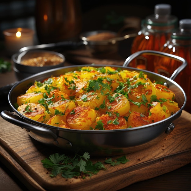 Aloo Gobi Masala cavolfiore e curry di patate cotto in una salsa a base di pomodoro Aromatico