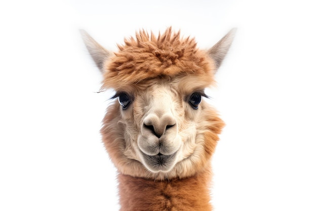 Alpaca foto illustrazione realistica AI generativa Alpaca pelliccia carina della testa di un animale