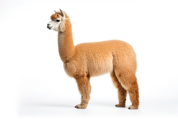 Alpaca su sfondo bianco