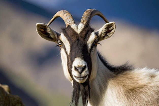 Alpine Goat Dairy Animal Un'immagine di una capra femmina che è un animale con le corna Bestiame