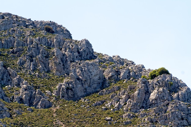 Alta montagna e rocce in Grecia Rodi