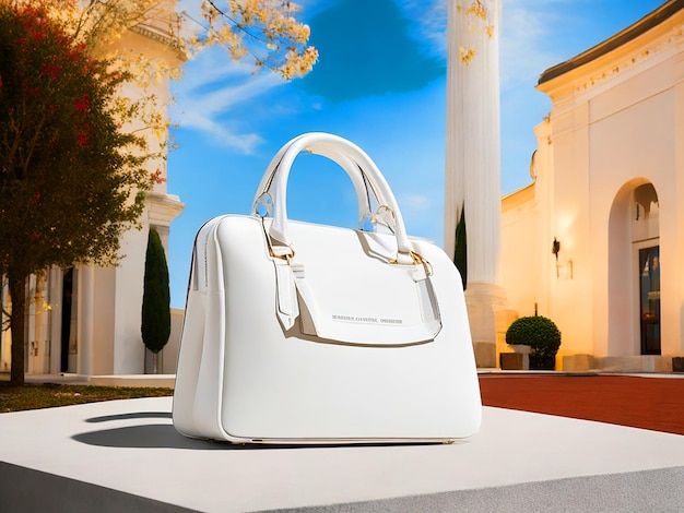 alta qualità 8K Ultra HD una borsa femminile bianca rettangolare in stile italiano