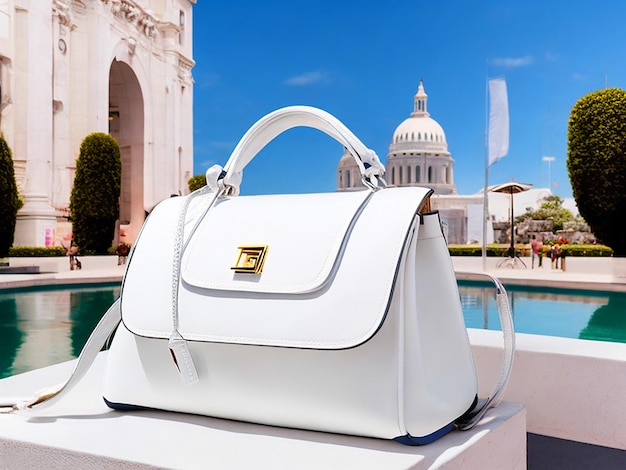 alta qualità 8K Ultra HD una borsa femminile bianca rettangolare in stile italiano