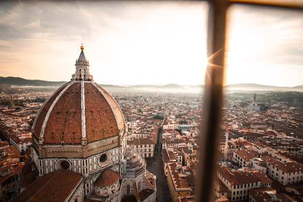 Alta vista dalla cattedrale di Santa Maria del Fiore a Firenze, Toscana, Italia.