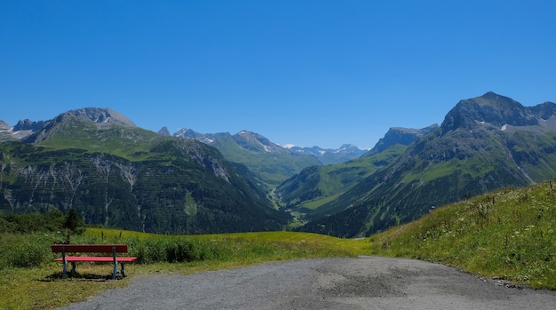 Alta vista delle alpi in austria