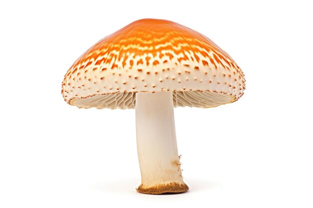 Amanita al fungo su sfondo bianco