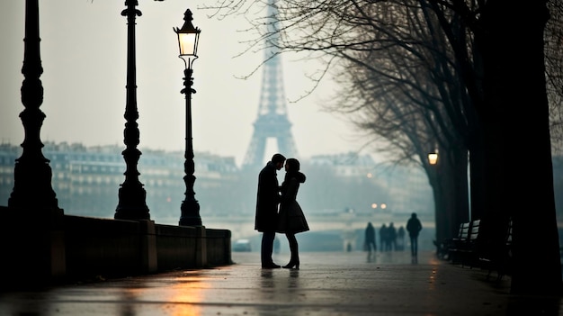 Amanti a Parigi coppia Generativa AI Persone