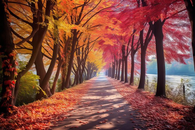 Amare la natura: uno spettacolo 32 Vista di uno splendido vicolo d'autunno