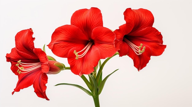 Amaryllis Closeup su sfondo bianco