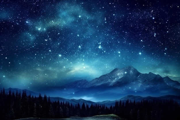 Amazing polaris nel profondo cielo notturno stellato spazio con le stelle