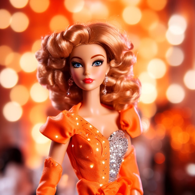 Amber Ambiance Incantevole abbigliamento arancione di Barbie in Soft Focus