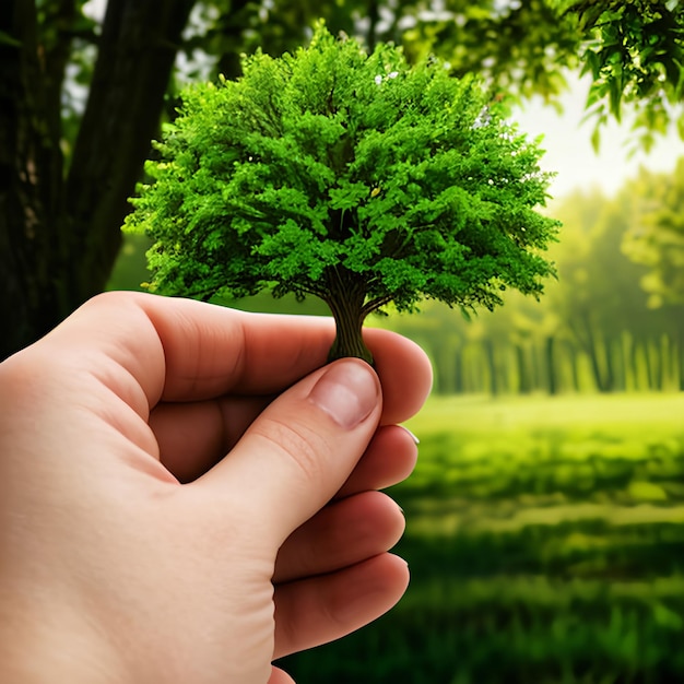 Ambiente Earth Day Nelle mani di alberi che crescono piantine