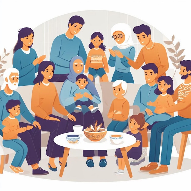 ambiente familiare in cui persone di background diversi si riuniscono per raccogliere diversità autenticità