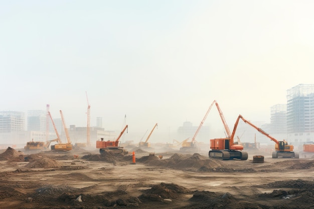 Ambizioni abbandonate Scena panoramica di costruzione incompiuta Inquietante