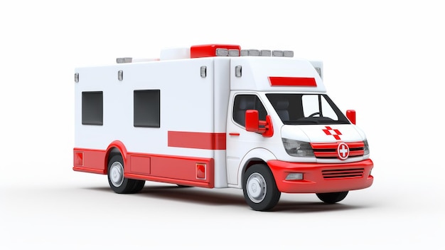 Ambulanza isolata su sfondo bianco