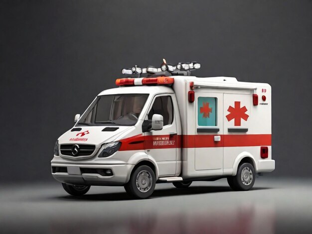 Ambulanza su sfondo bianco concetto di assistenza sanitaria