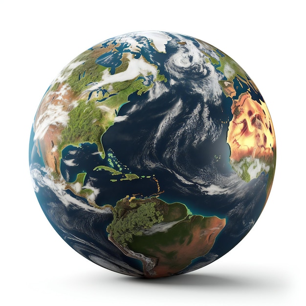 America del Nord sull'illustrazione del pianeta Terra con la superficie dettagliata del pianeta