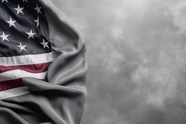 America Veterans day flag sfondo bokeh con simbolo minimalista IA generativa