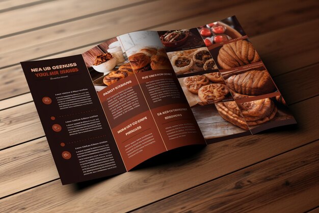 American fast food e patatine fritte combo brochure bifold