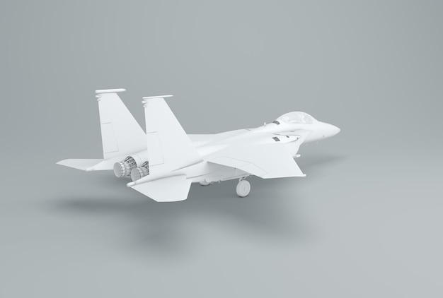 American Two Seat Fighter Bomber su uno studio grigio sullo sfondo Minimal concept vista in prospettiva