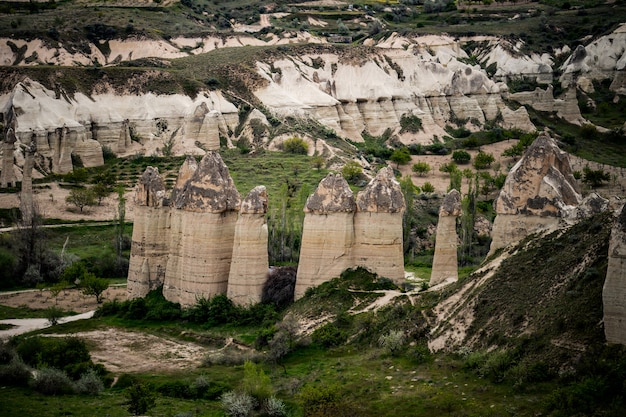 Ami i paesaggi della valle in Cappadocia, Goreme, Turchia.