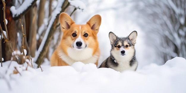 Amici divertenti cane corgi