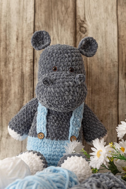 Amigurumi al gancio fatto a mano Hippo