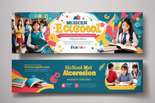 Ammissione all'istruzione scolastica modello di copertina Facebook eps