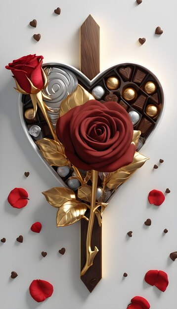 Amore 3D rosa e cioccolato