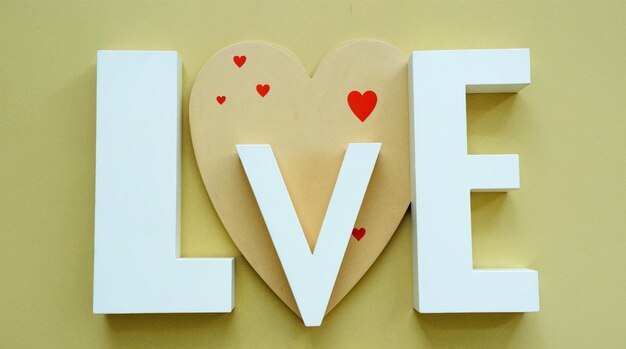 Amore: arte di parole in legno con cuori