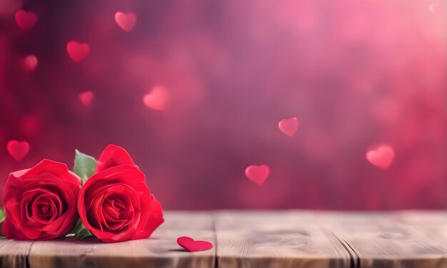 Amore di San Valentino con cuori e rose Biglietto di auguri con spazio