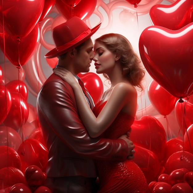 amore realistico valentini festeggiato decorazione della festa sfondo generato da IA