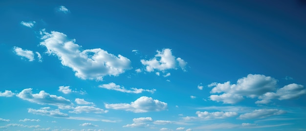 Ampio cielo blu con nuvole bianche e soffici