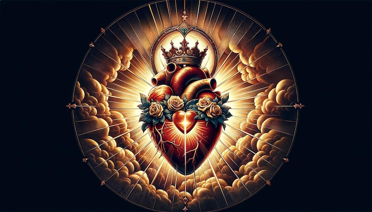 An artistic representation of the Immaculate Heart of the Holy Mary