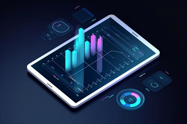 Analisi aziendale Rapporto finanziario di marketing online Grafico analisi dati statistiche dati