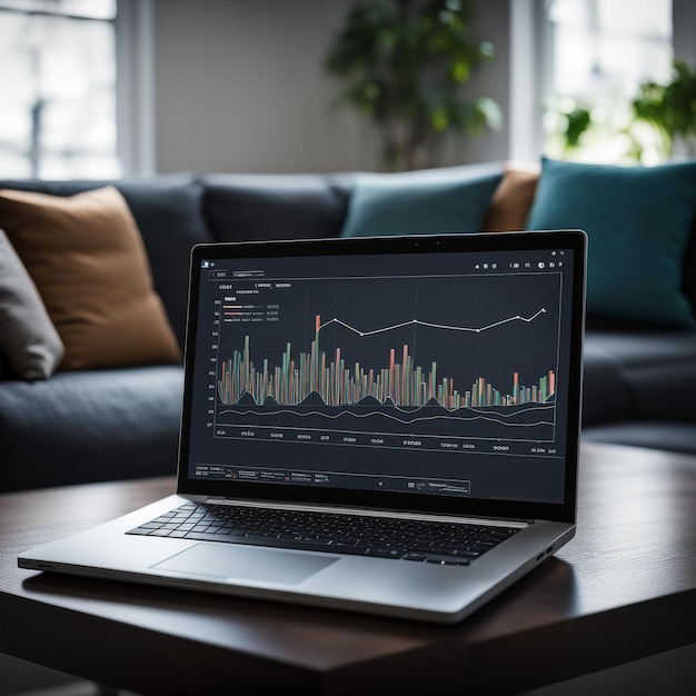 analisi dei dati di negoziazione azionaria sullo schermo di un monitor computer
