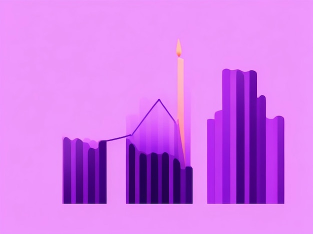 Analisi delle tendenze finanziarie Grafico a candela del business del mercato azionario