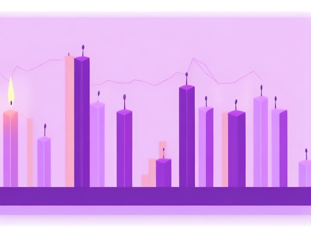 Analisi delle tendenze finanziarie Grafico a candela del business del mercato azionario