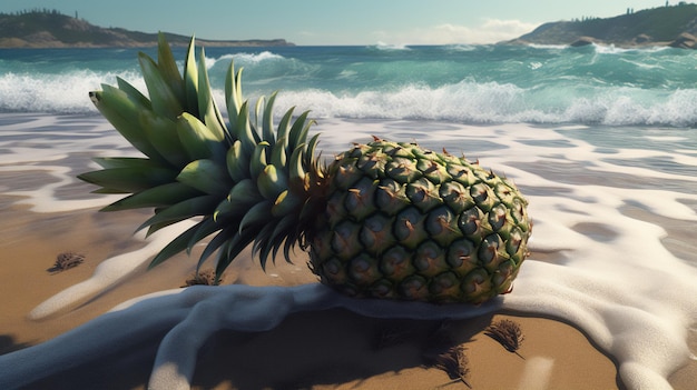 Ananas che invita ad un assaggio dei tropici Generative AI