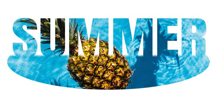 Foto ananas estivo adesivo png su sfondo trasparente